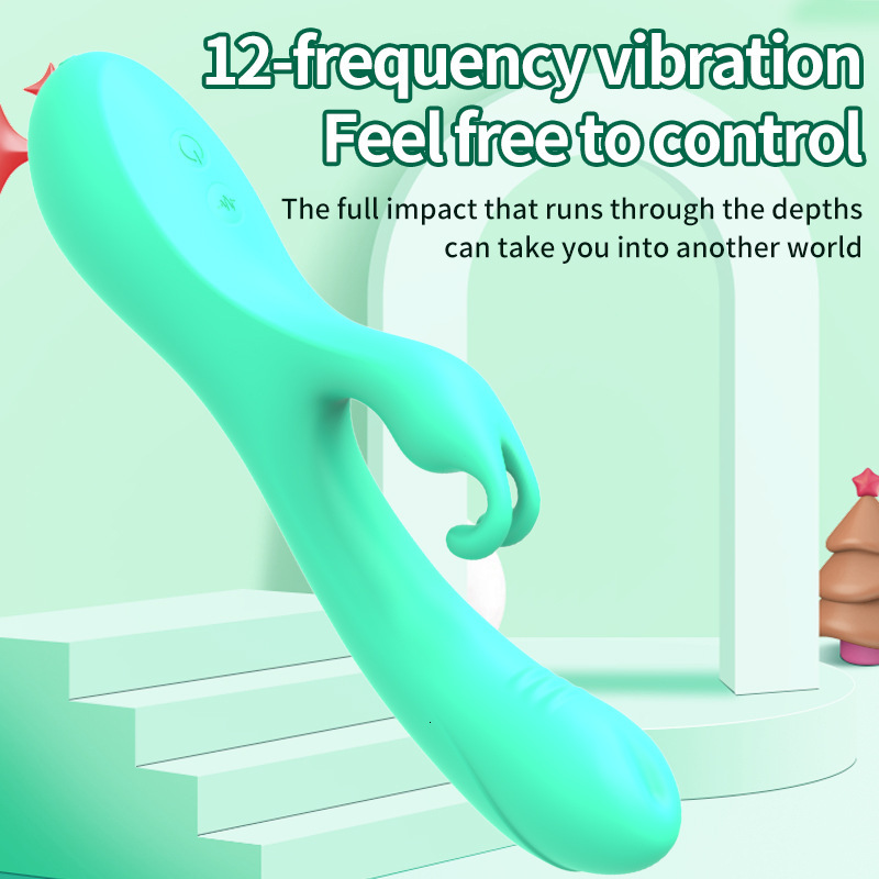 Liquid Full Coverage Silicone Vibrator Rabbit Female Masturbation Device Massage Stick Adult Sex Toy