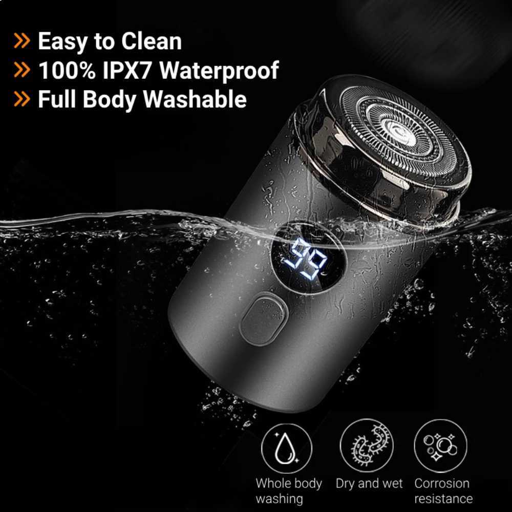 Men Electric Mini Shaver Rechargeable Type-c Charging Car Portable LED Digital Display Wet Dry Shaver Men Women Home Razor W250625