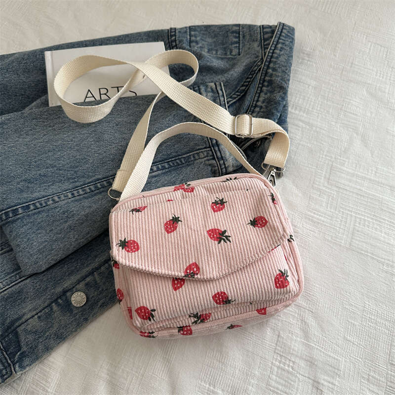 for Women 2024 New Summer Fashion Versatile Crossbody Soft Cute Strawberry Shoulder Small Square Bag