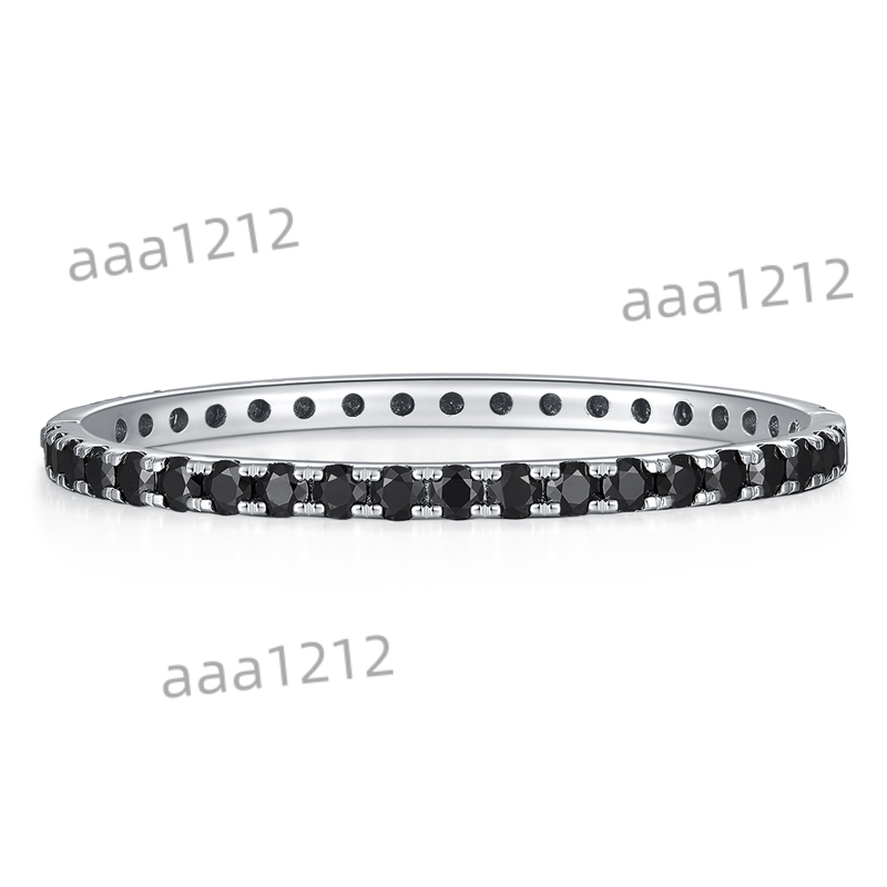 Moissanite Bangle Pass Diamond Tester 925 Solid Silver Black Moissanite Diamond 4mm Fashion Jewelry Bracelets Bangles