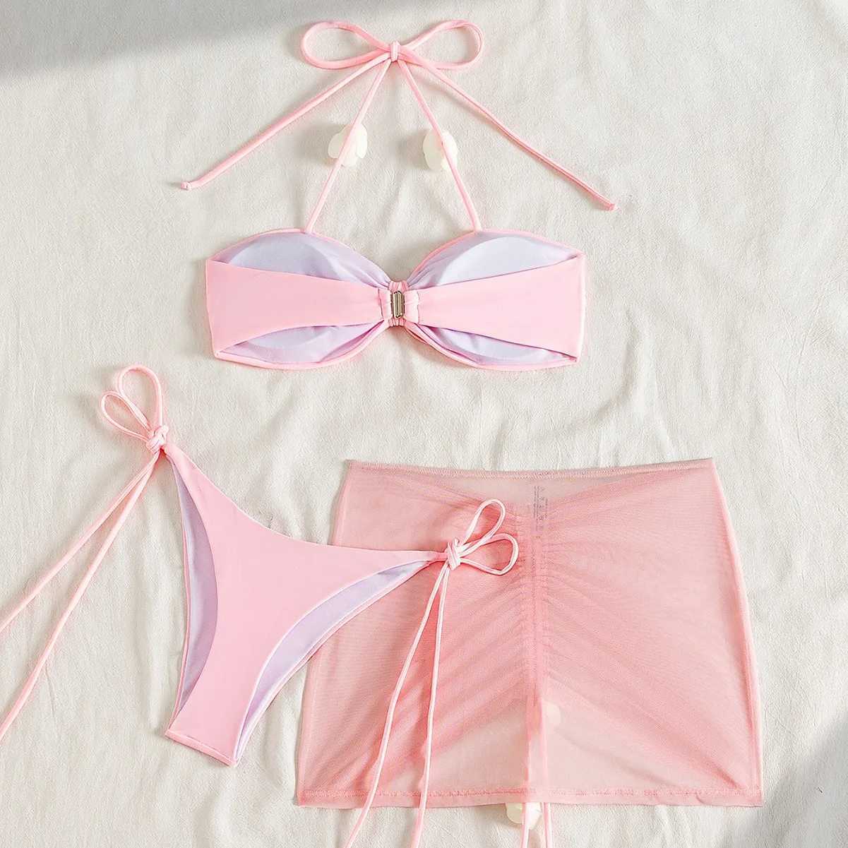 Split Swimsuit Spice Girl Bikini Three-Piece Womens Swimsuit Hot Direct Sales 2025 New Models XJ250624