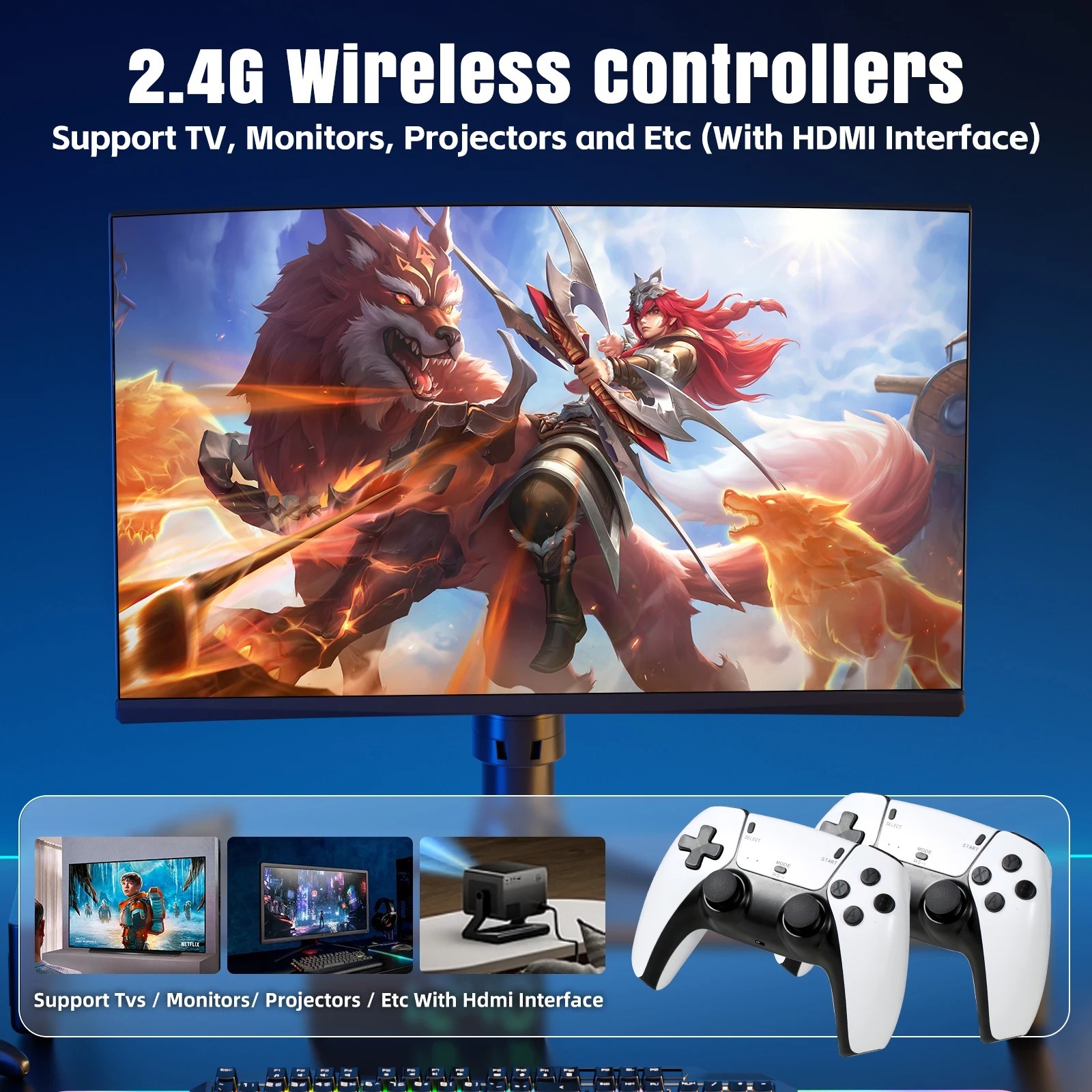 M15 4K Mini Consoles Retro Handheld 20000 Games Player HD Video Game Stick 2.4G Double Wireless Controlle