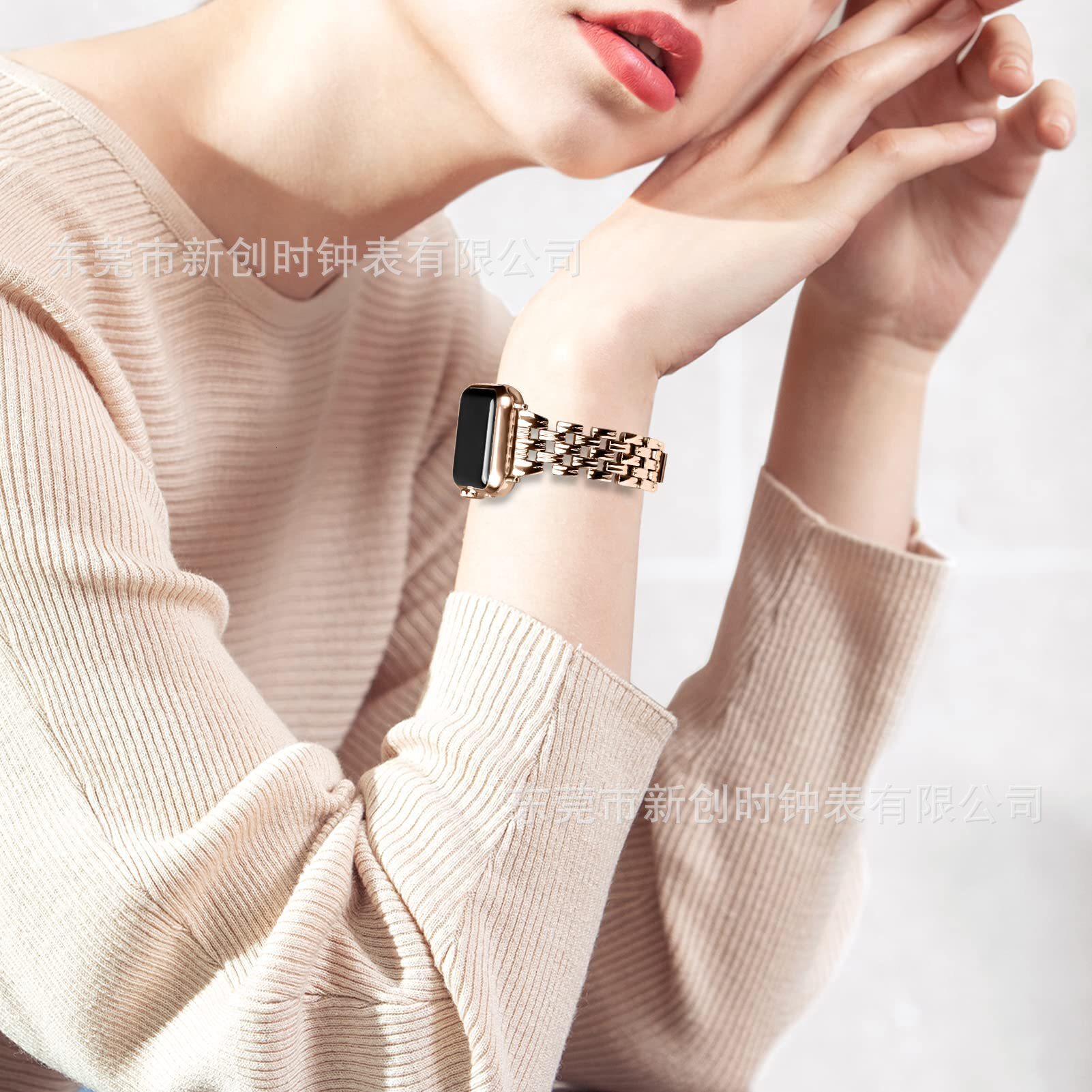 Luxury Premium Fashion Designer Metal Rhinestone Women's Watch Band for Apple Watch Series 1-10