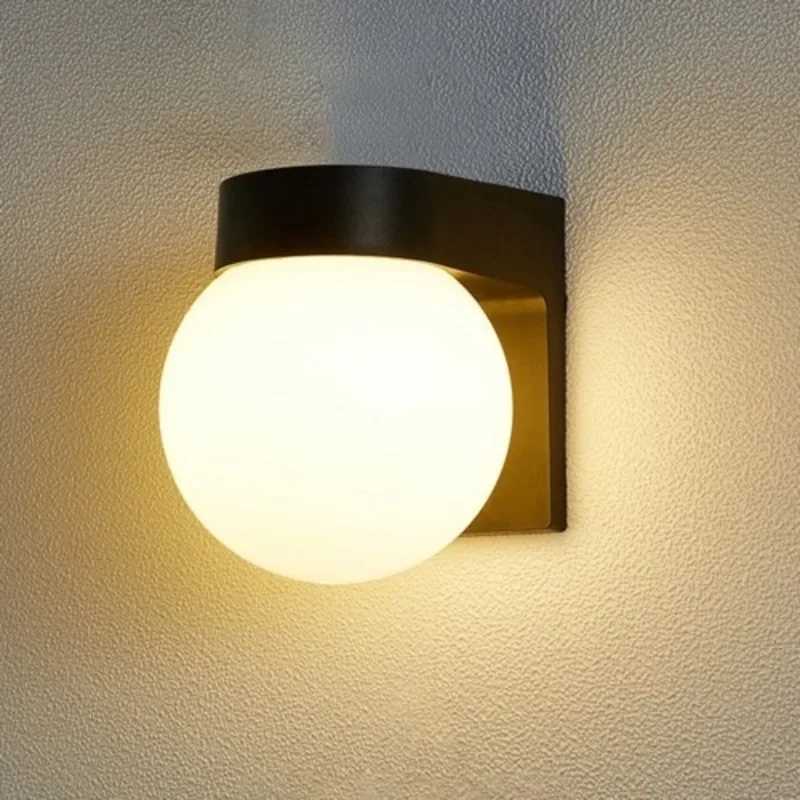 LED Outdoor Spherical Wall Lamp Waterproof IP65 No Radar Sensor Lighting Surface Mounted Porch Light Balcony Garden AC85-265V XJ250624