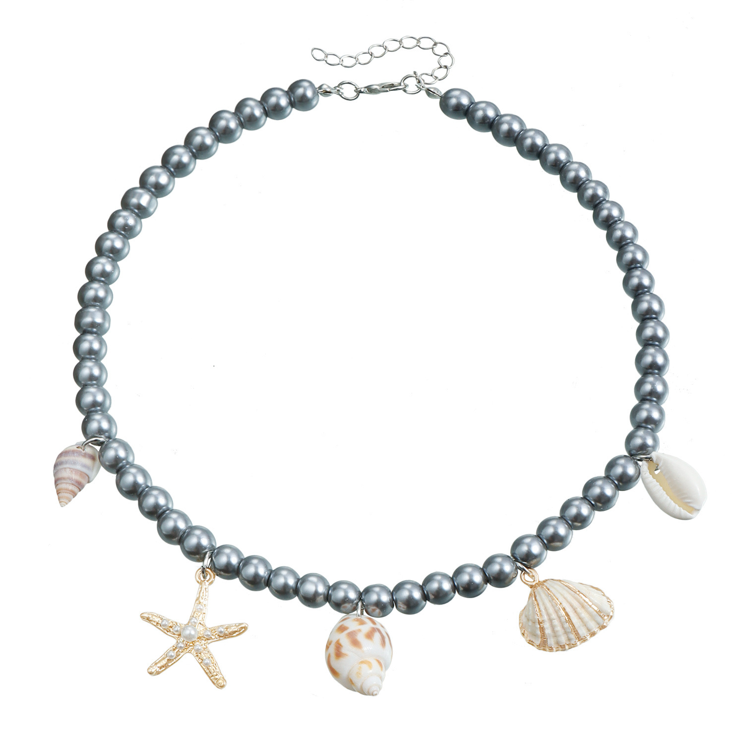 Bohemian Jewelry Sea Starfish Shell Casual Vacation Clavicle Chain Exquisite Glass Bead Necklace Jewelry for Women