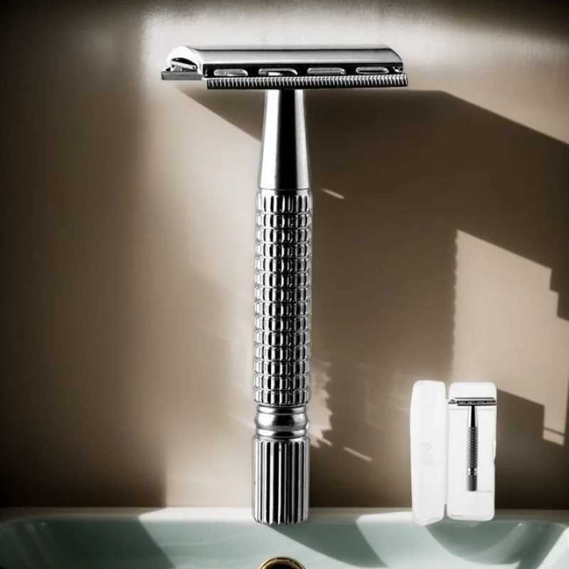 Classic Razor Handle Razor Holder Mens Shaving Face Razor Blades Shaving Machine Safety Stainless Steel For Men Barber Straight W250625