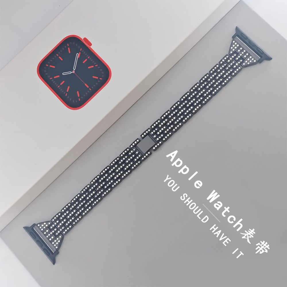 Luxury Premium Metal Five-Bead Slim Waist iWatch Band High - Quality Strap for Apple Watch Series1-10