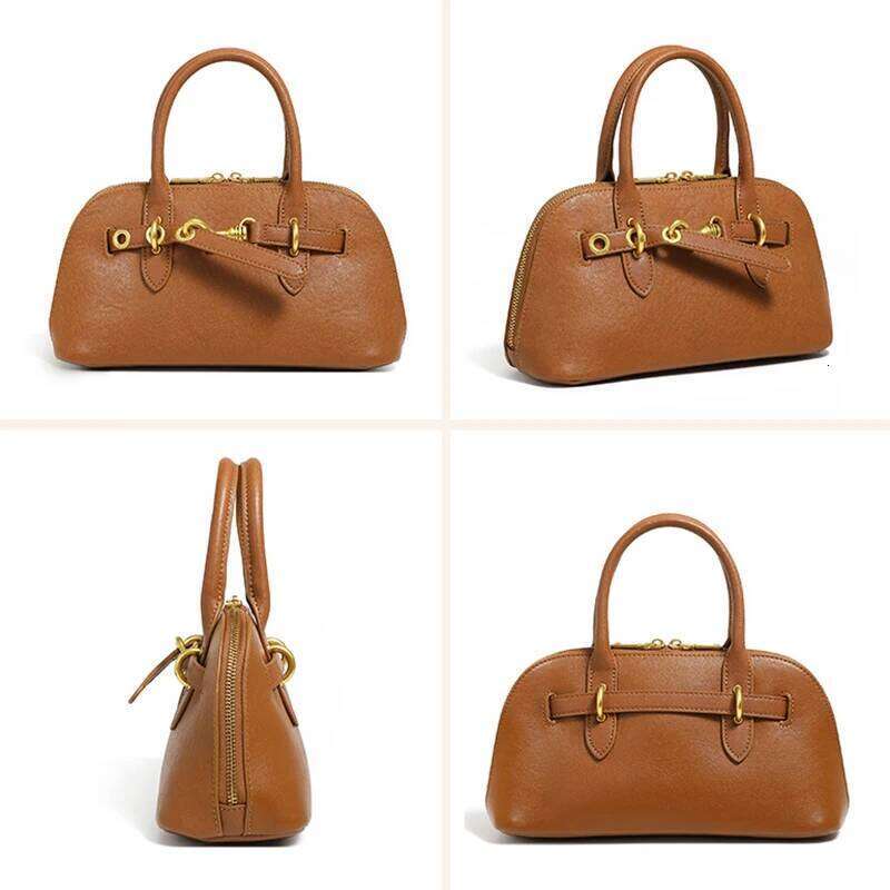 Luxurious Design Bags 2025 New Women's Retro High-end Genuine Leather Shell Bag European American Fashion Vegetable Ladies Commuting Crossbody Ha