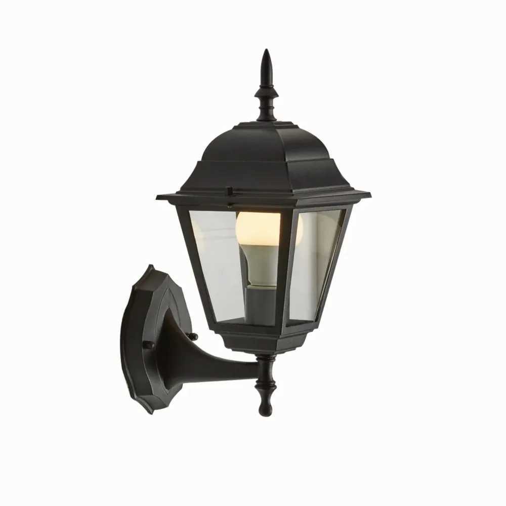 13.5 Classic Black Outdoor Coach Wall Light Clear Glass Lens Bulb Not Included Crafted from metal with Matte Black FinishXJ250624