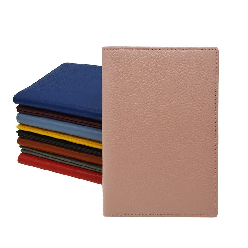 100% Genuine Leather Passport Holder Soft Candy Color Case Cow Leather Cover For The Passport Wallet 250624