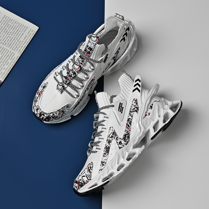 2304-New Autumn Sneakers, Multifunctional Shock-absorbing Running Shoes, Breathable and Non-slip in Summer, Plus Size Blade Outsole High-Top Trend Sne