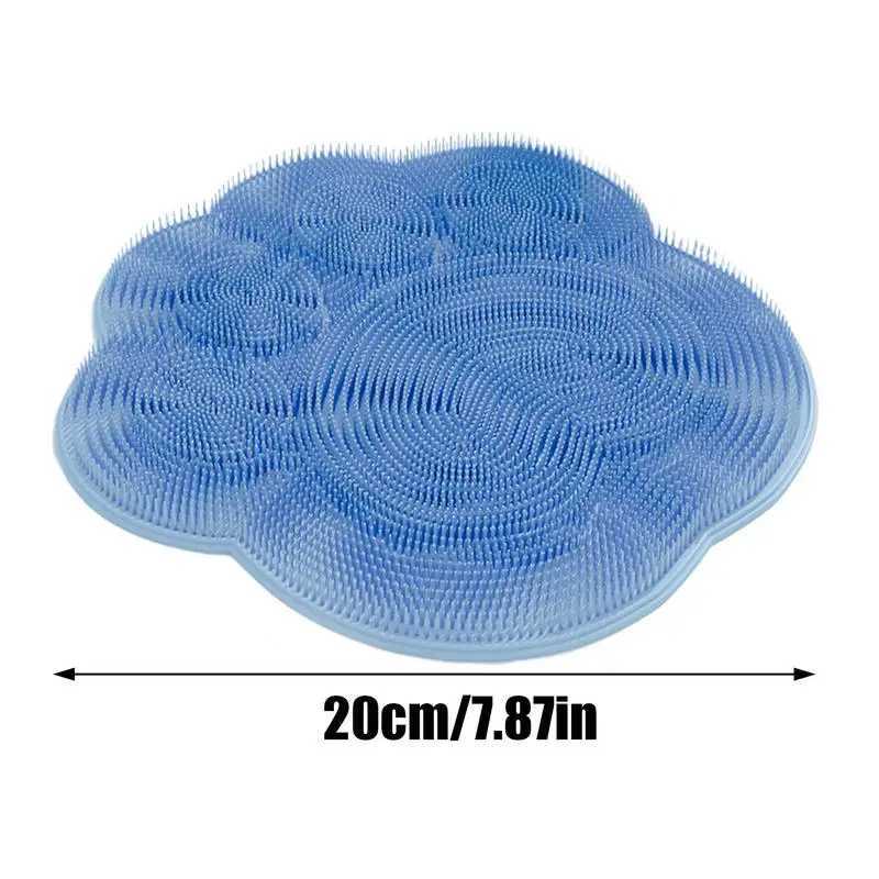 Shower bath massage mat Silicone Shower foot back brush Wall mounted bathroom Scrub Washer mat with Non-Slip suction cup R250625