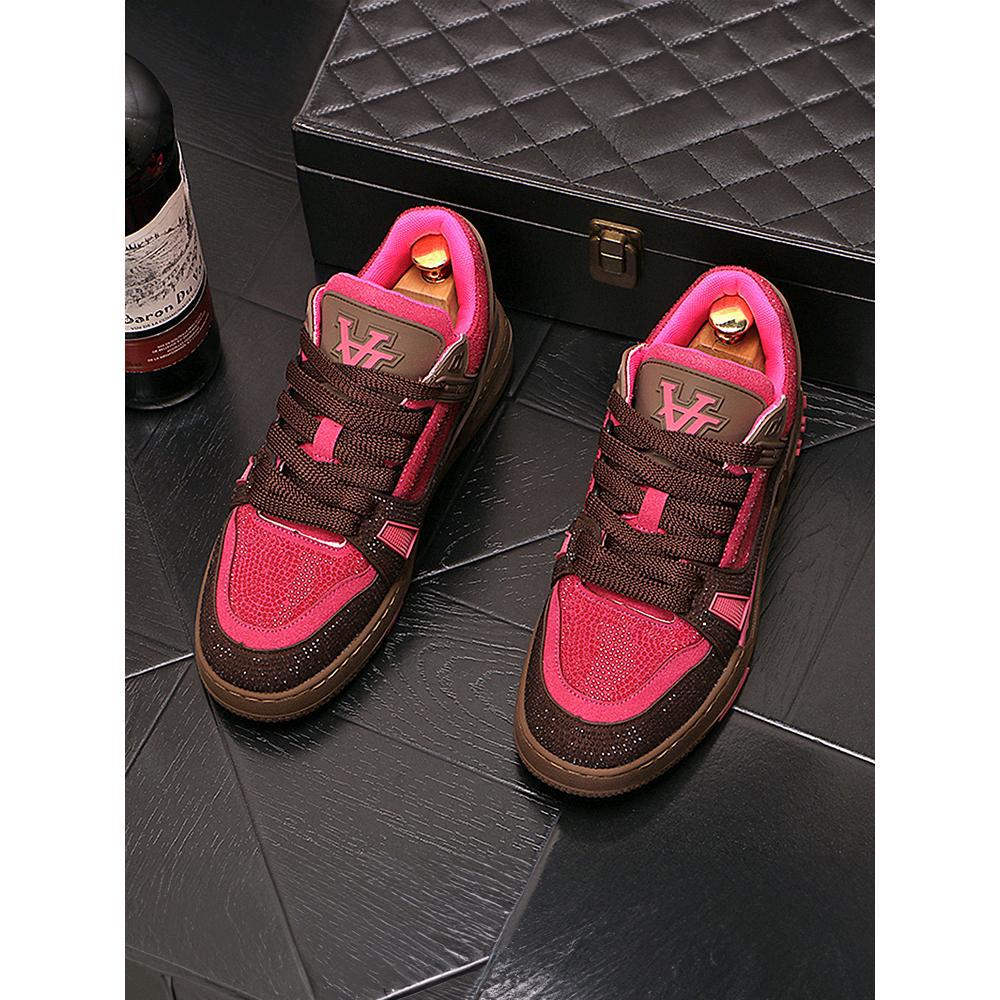 Designer Running Shoes for man Rhinestone casual shoes fashionable and personalized board shoes classic vintage Sports Shoes black pink