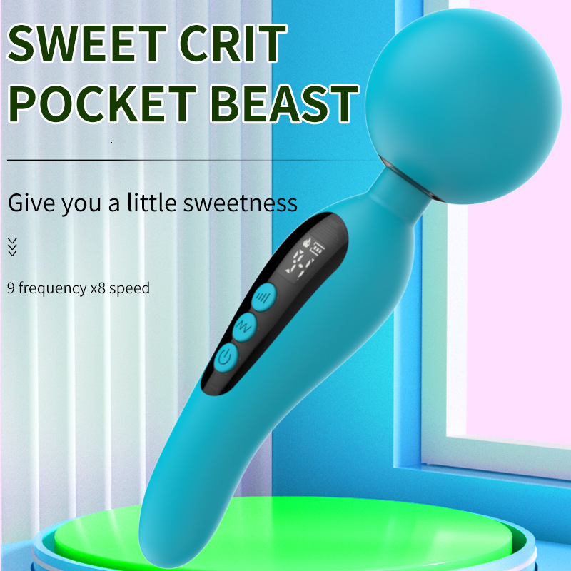 Adult Sex Toys AV Wand LCD Display Heating Vibrator Rechargeable Variable Frequency Female Masturbation Device