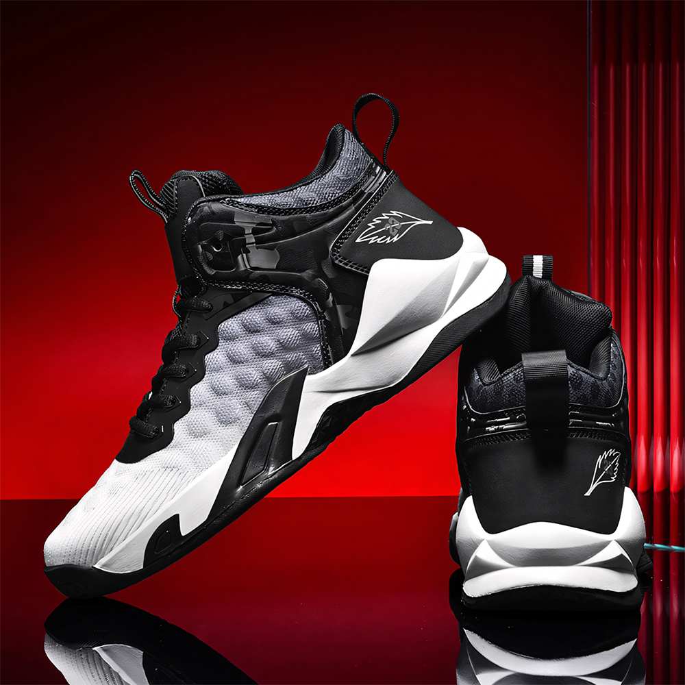 6958-Men's New Four Seasons Basketball Shoes Fashion Sneakers Knitted Breathable Basketball Shoes Tennis Shoes Plus Size Men's Shoes Running