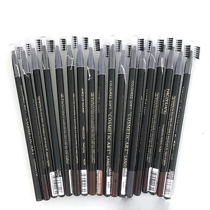 HAOZHUANG 8 Colors Pull Line Eyebrow Pencils with Soft Brush Waterproof Long Lasting Permanent Makeup Tattoo Accessories 250625