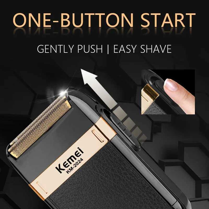 Kemei KM-2024 Professional Mens Shaving Machine USB Charging Electric Shaver Waterproof Beard Trimmer Hair Trimmer Machine W250625