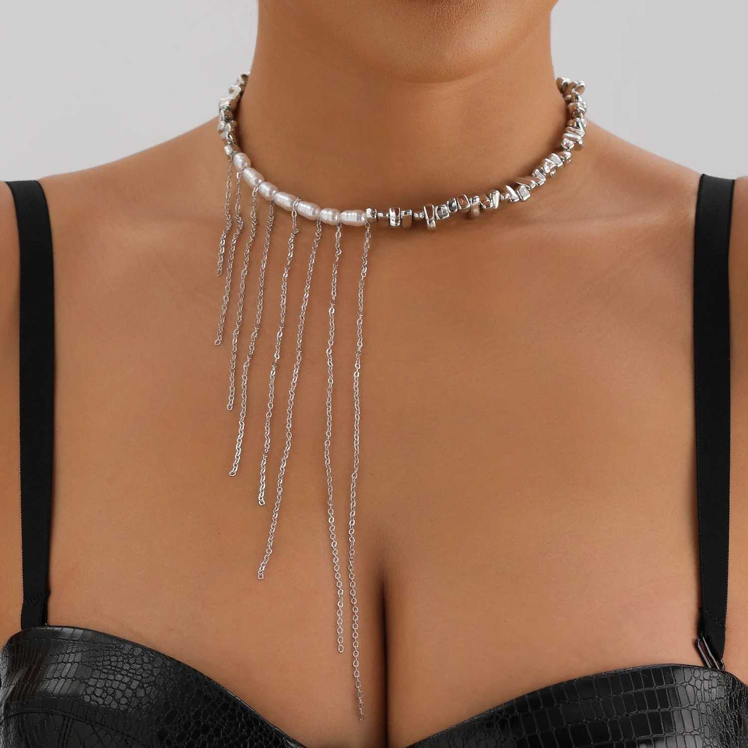 LATS Versatile Beaded Tassels Necklace Adjustable Length Neckchain for Party Wear Fashion Jewelry Accessories Gift V250625