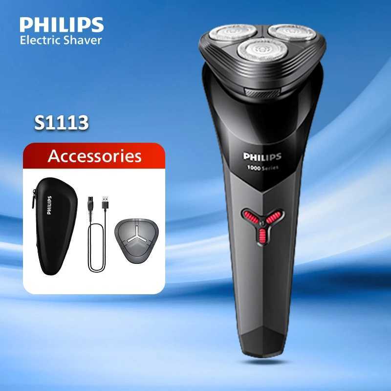 PHILIPS S1113 Electric Shaver USB Charge Stainless Steel PowerCut Blade Razor Triple Floating Head Men Fast Shave Beard Trimmer W250625