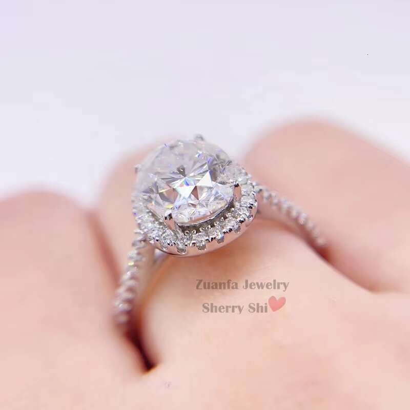 Oval Cut Classic Design 3.15CT Infinity Band Oval Cut Moissanite Diamond Ring for Wedding