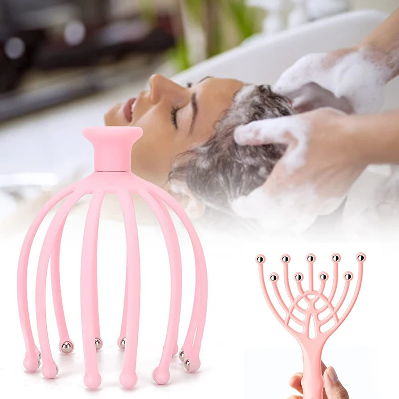 Head Massager Scalp 9 12 Claws Neck Comb Roller 9 Finger Steel Ball Hand Held Relax Spa Hair Care in Home 250625