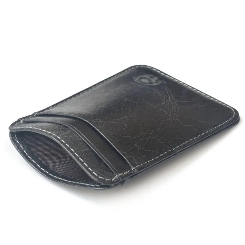 Wholesale Genuine Leather Convenient ID Pocket Bank Credit Card Case Vintage Thin Card Wallet Men Cash Bag Slim Bus Card Holder 250624