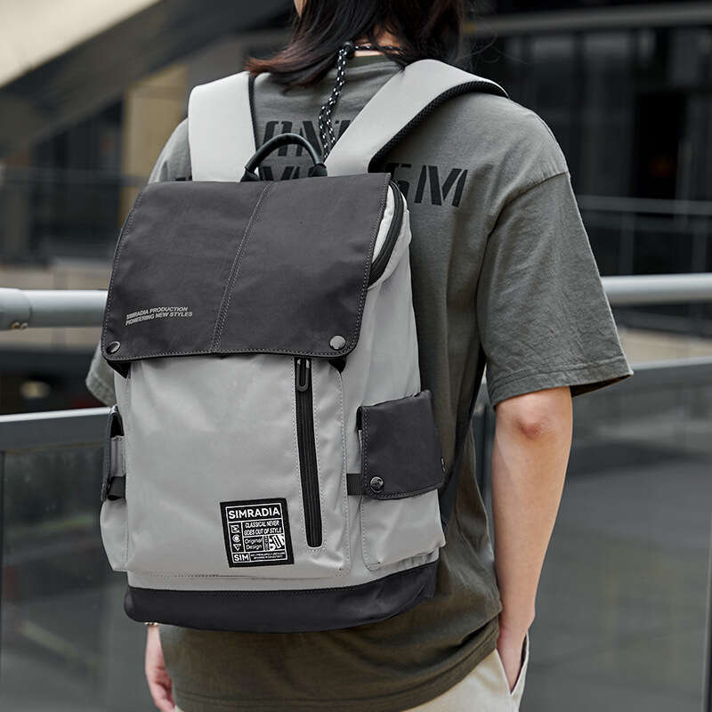 Korean Style Casual Canvas USB Men's Sports Backpack