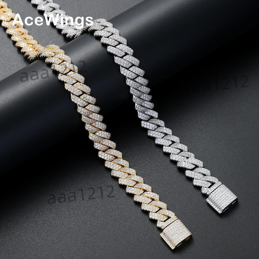 BC004 13mm 16 18 20 22 24 Micro Pave Chain Necklace Iced Out Bling Brass Cuban Link Hip Hop Style Mens Jewelry Gift