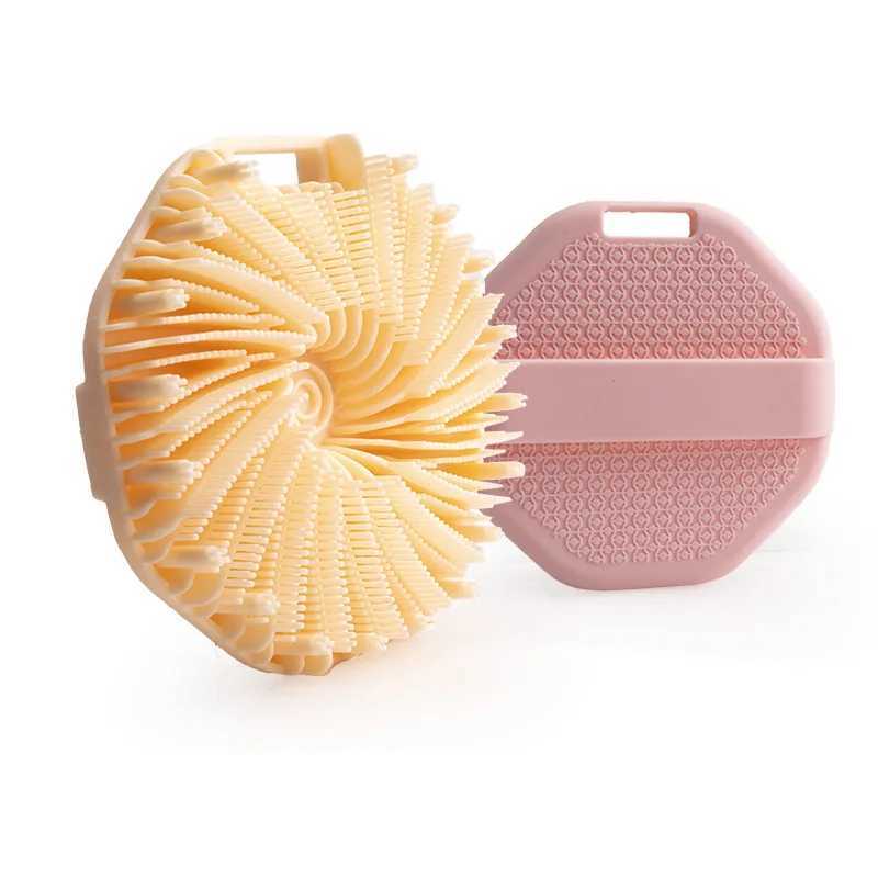 Soft Silicone Body Scrubber Bath Brush With Ergonomic Handle Portable Shower Massage Cleaning Exfoliating Home Tool R250625