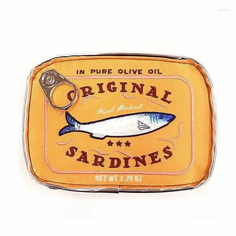 Cosmetic Bags Canned Sardines Style Bath Travel Bag Cute Toiletry Creative Portable Fashion Zipper Multi-function For Weekend Vacation