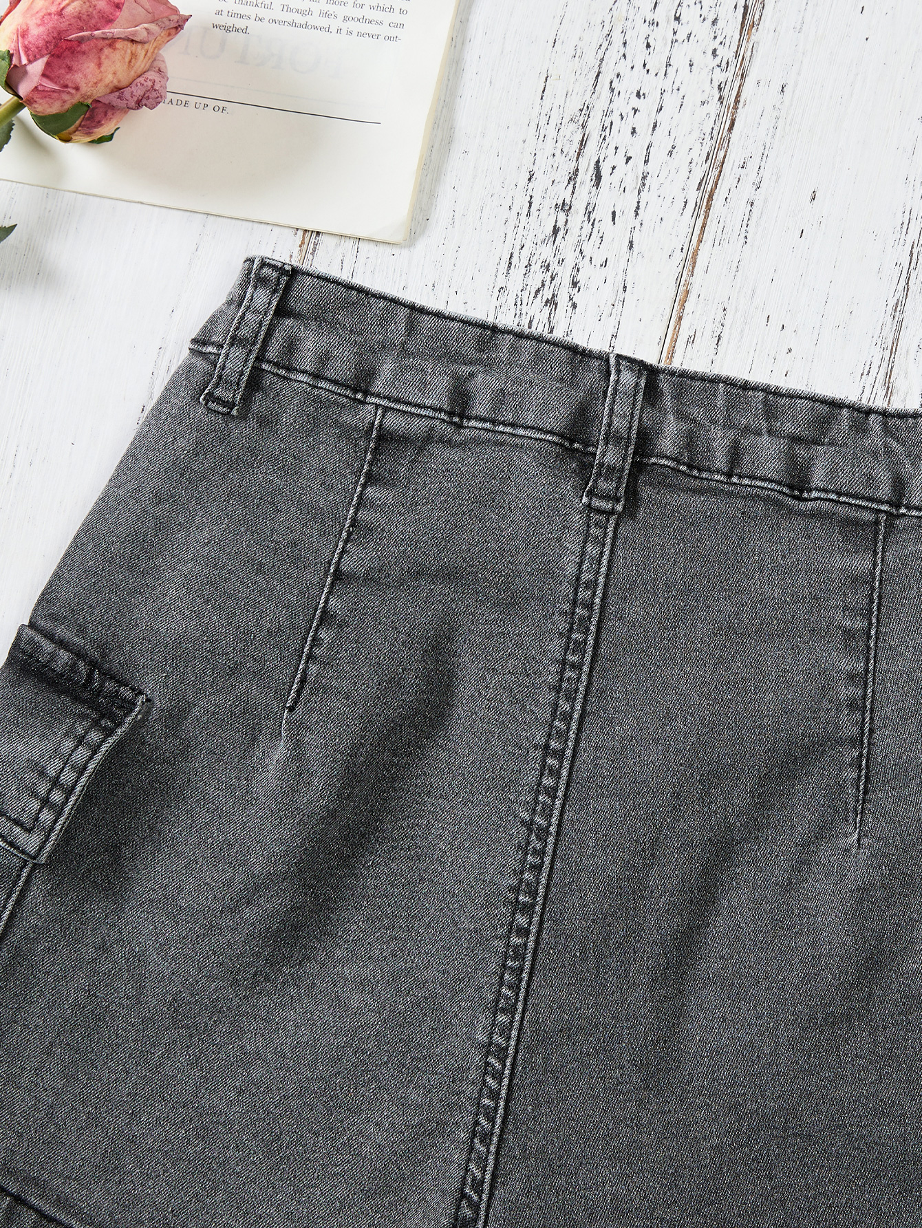 Girls Deep Grey Soft Fabric Cotton Jeans Short Pants Ideal For Warm Weather