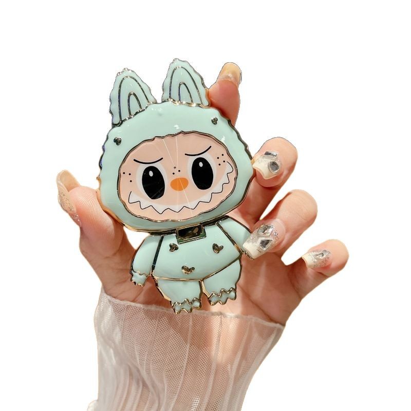 Cartoon Cute Labubu 360 degree Makeup Mirror Back Adhesive Phone Stand Horizontal and Vertical Universal