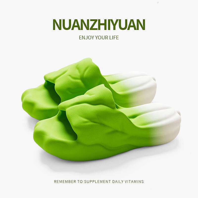Creative Cartoon Cabbage Slippers for Women Summer Indoor Home EVA Soft Sole Non-Slip Wearable Couple Sandals