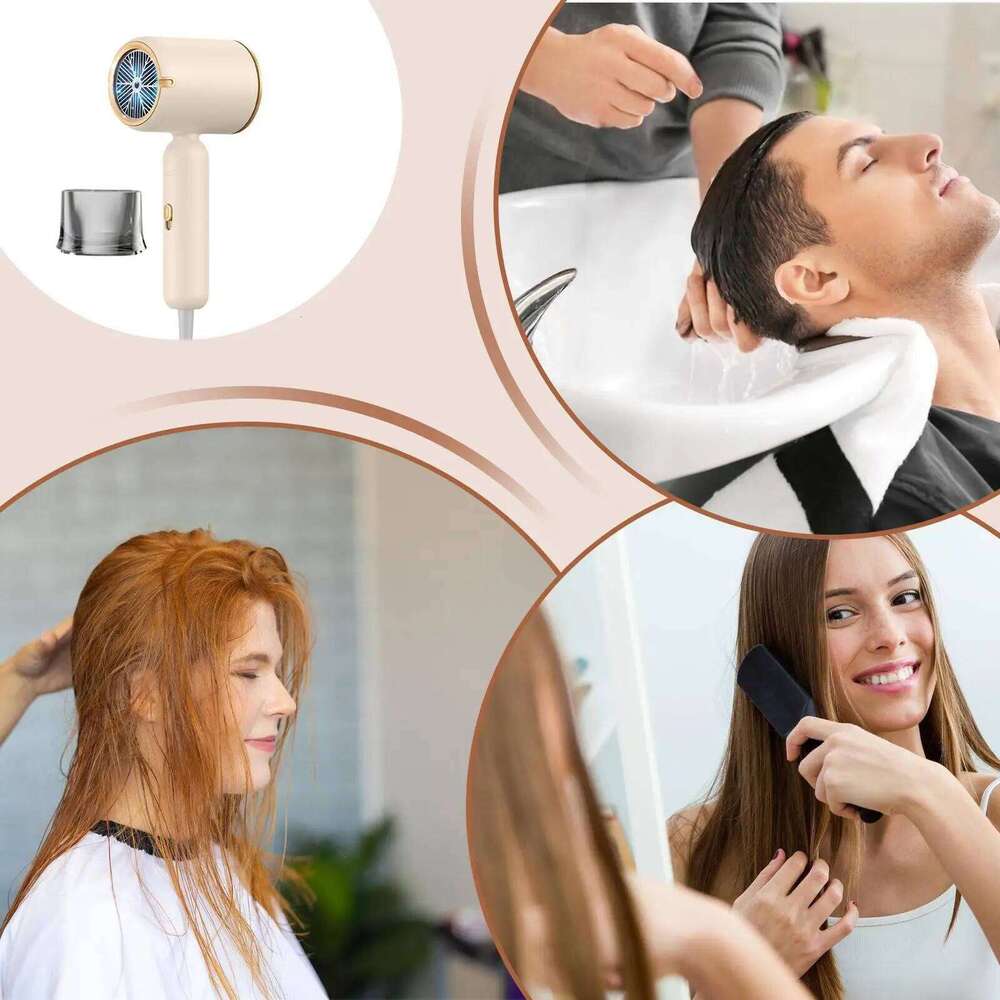 Hair Travel Size Blow Dryer Blower Temperature Control 1500W Noise-Reduction Professional Portable For Home Salon