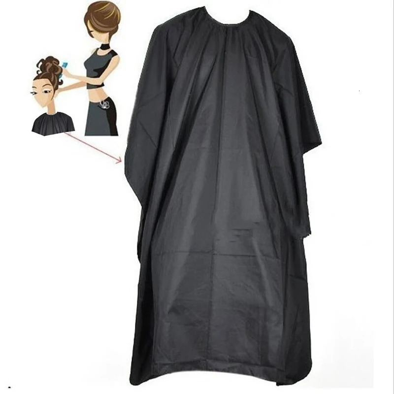 Hair Salon Cover Adult Hairdressing Cape Gown Grooming Apron Unisex Black Cloak 250625