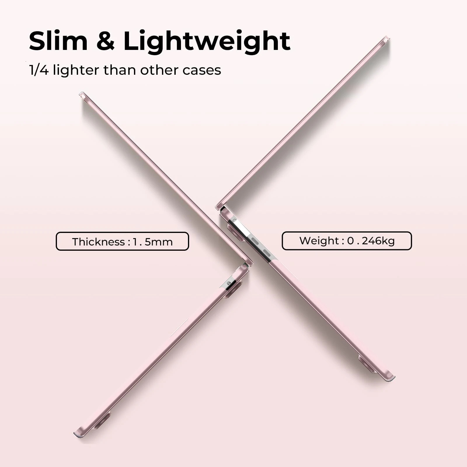 EooCoo Crystal Case for Air 13 M4 M3 M2 13.6 inch /Air 15 M4 M3 M2 15.3 inch Laptop Hard Plastic Shell Case 250624