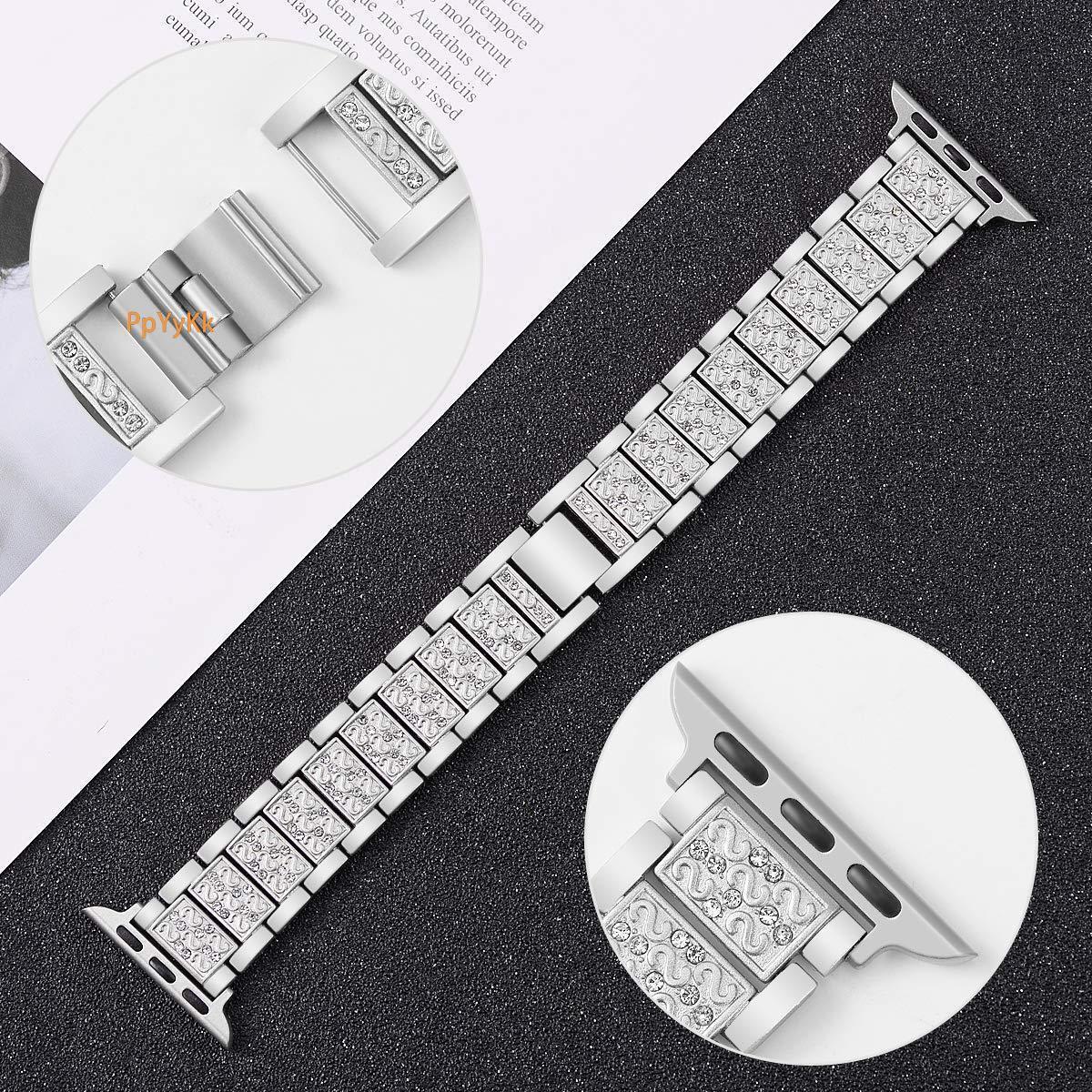 Luxury Fashion Diamond-Inlaid Zinc Alloy Watch Strap for Apple iWatch SE 5/6 Series