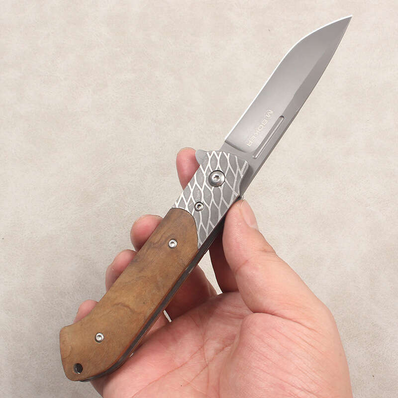 Camping Self-Defense Folding High Hardness Multi-Function Portable Wooden Handle Small Outdoor Survival Fruit Knife