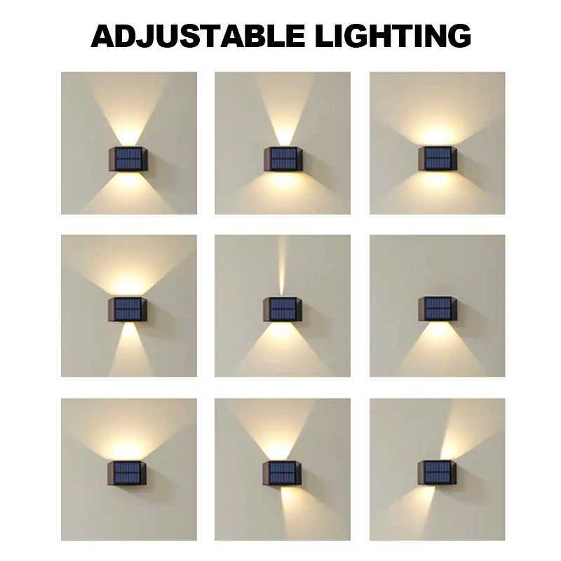 Outdoor Solar Wall Lamp Garden LED Wall Light Waterproof Up and Down Home Corridor Lamp Courtyard Fence Wall Decoration LightingXJ250624