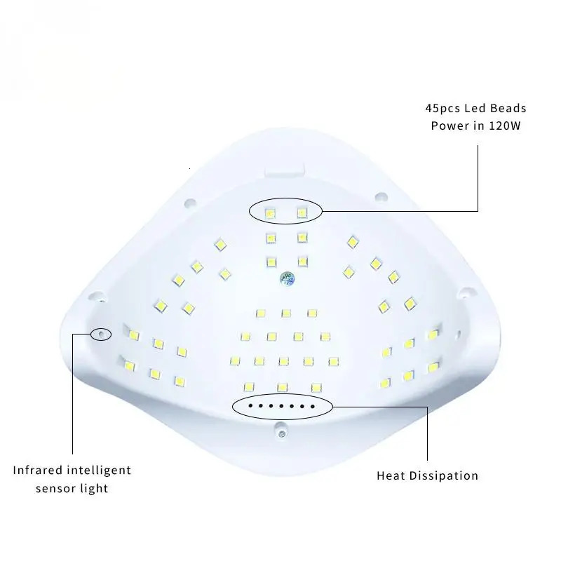 LED Nail Lamp LED MAX Manicure Lamp 45 LEDs UV For Nails Curing Nail Polish LED Nail Lamp Gel Dryer Lamps Nail Tools 250625