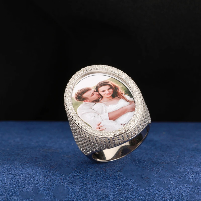 Hip Hop Personalized Custom Po Rings Fashion Jewelry Men Hand Jewelry 3 Material Be Chosen Iced Out Bling Memory Gift 2025 250624