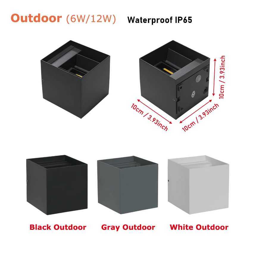LED 6W/12W Outdoor Waterproof IP65 Wall Light Porch Garden Wall Lamp Indoor Bedroom Living Room Decoration Lighting LampXJ250624