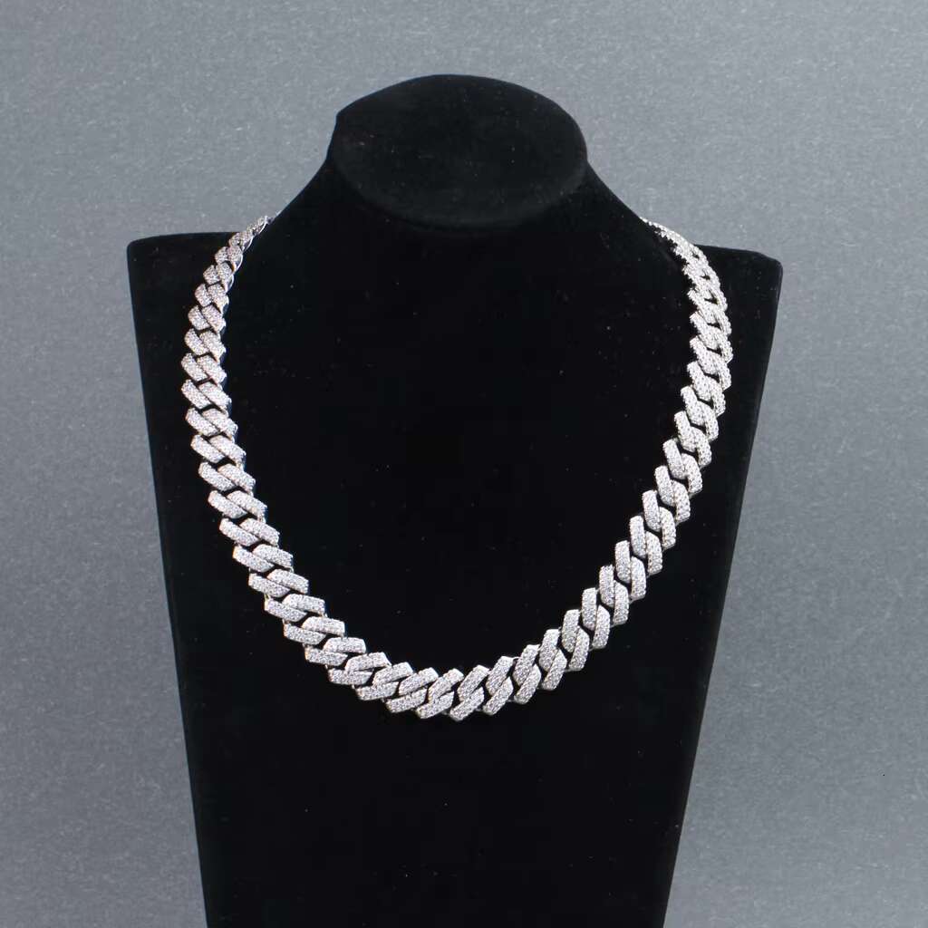 Powell Trendy Jewelry Moissanite Chain Hip Hop Cuban Link Necklace for Women Cuban Link Chain Necklace