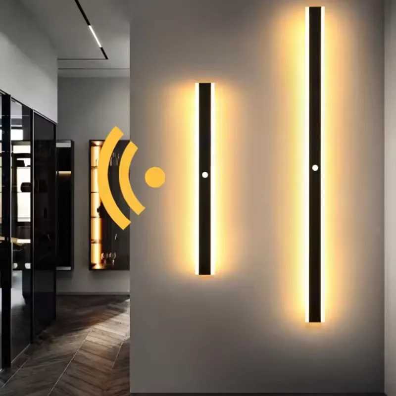 110- 240V IP65 Waterproof Porch Lamp LED Long Garden Lamp for Villa Garage Lighting Fixture Outdoor Wall Light With Motion SensorXJ250624