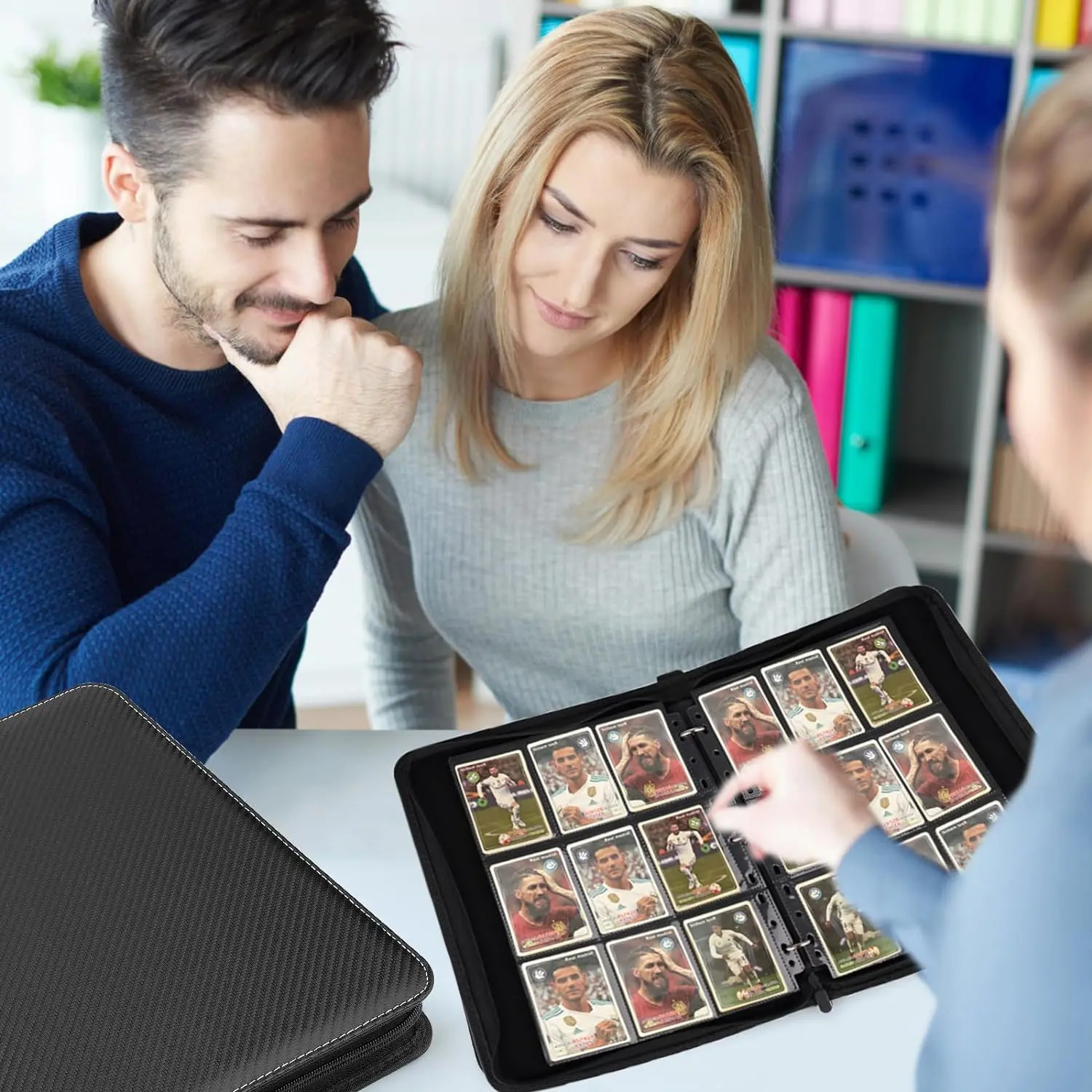 900 Pockets Card Binder Sleeves with Zipper Double Sided Pockets Card Holder Carry Card Case for TCG CCG Card StorageBlack 250624