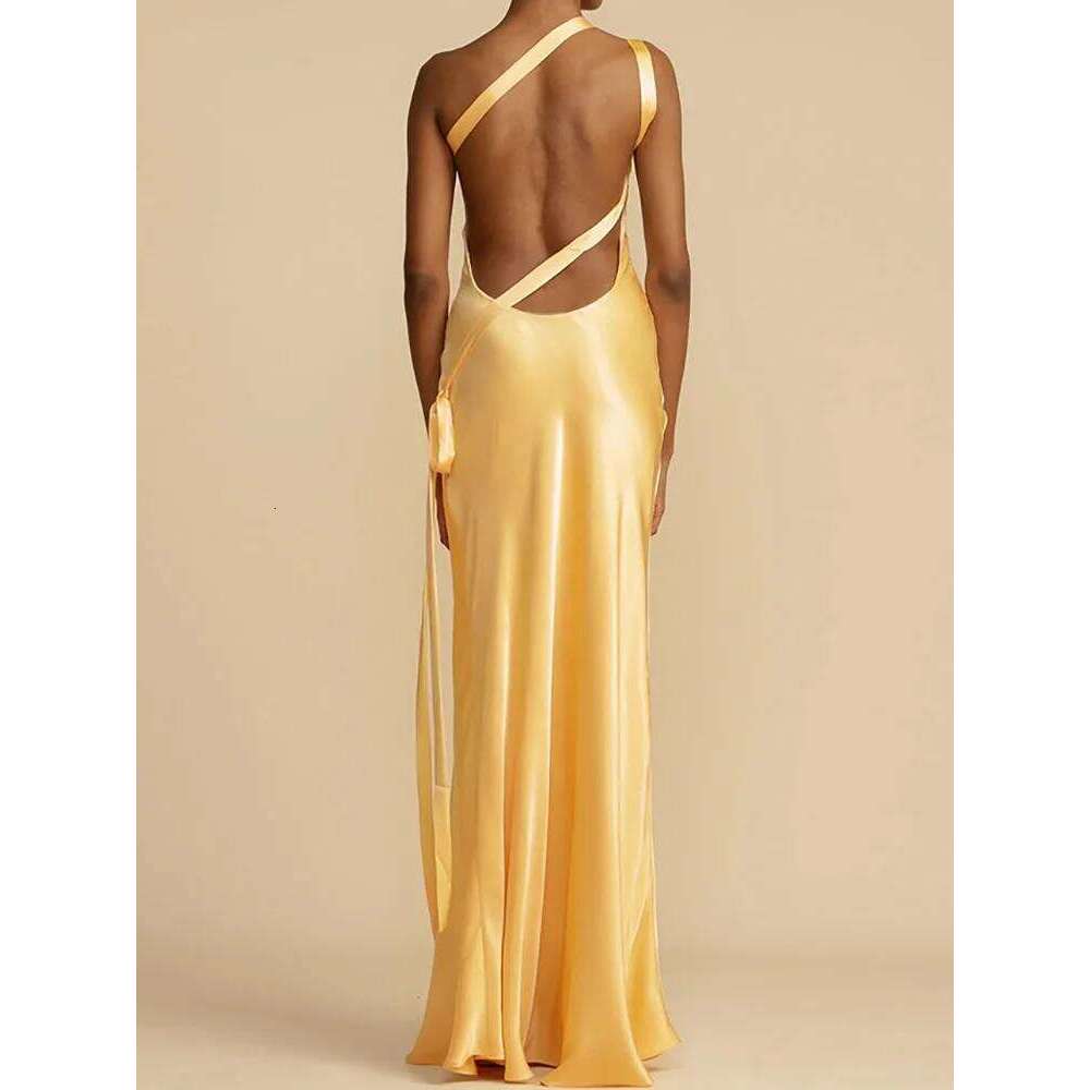 Chic Diagonal Collar Women Casual Elegant Ladies Sleeveless Party Dress Female Sexy Hollow Out Solid Dresses 2024 Vestido