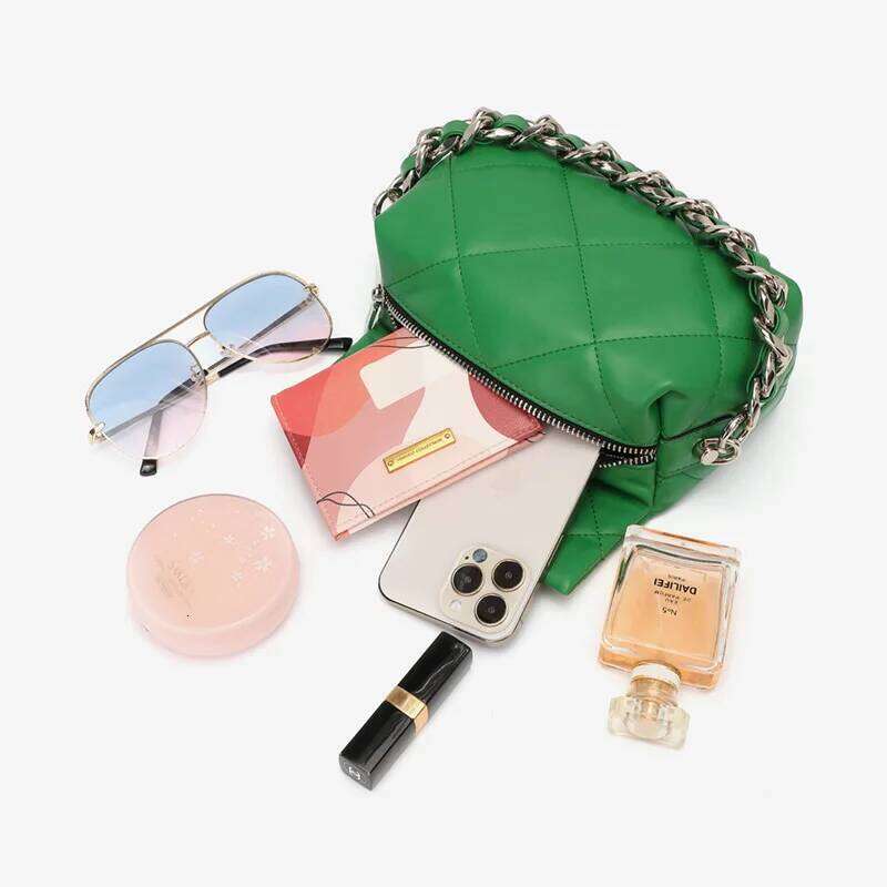 Luxurious Design Bags 2022 New Fashion Shoulder Messenger Bag Soft Cow Leather Ladies Small Square Handbag Women's Casual Chains Pack