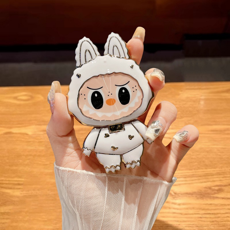 Cartoon Cute Labubu 360 degree Makeup Mirror Back Adhesive Phone Stand Horizontal and Vertical Universal
