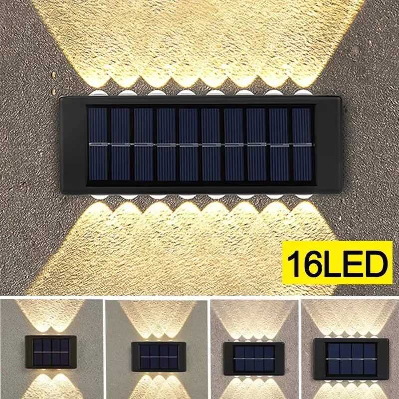 14/16LED Solar Wall Light Outdoor Waterproof Garden Light Up and Down Lighting for Courtyard Railing Decoration Atmosphere LightXJ250624