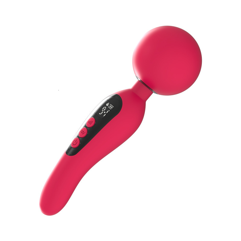 Adult Sex Toys AV Wand LCD Display Heating Vibrator Rechargeable Variable Frequency Female Masturbation Device